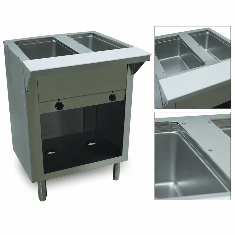 Product image #3 for Advance Tabco Triumph Supreme 31-13/16 Inch Electric Hot Food Table with 2 Sealed Wells and Open Cabinet Base