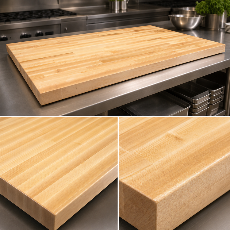 Product image #3 for Boos Block 72 x 38 Inch Blended Edge Grain Northern Hard Rock Maple Kitchen Countertop with Varnique Finish