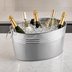 Thumbnail image #3 for American Metalcraft 25 Qt. Oval Stainless Steel Cooling Tub with Satin and Mirror Finish
