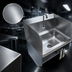 Thumbnail image #3 for Steel Works Stainless 17 x 15-1/4 Inch Wall-Mounted Hand Wash Sink with Knee Operated Valve and Gooseneck Faucet