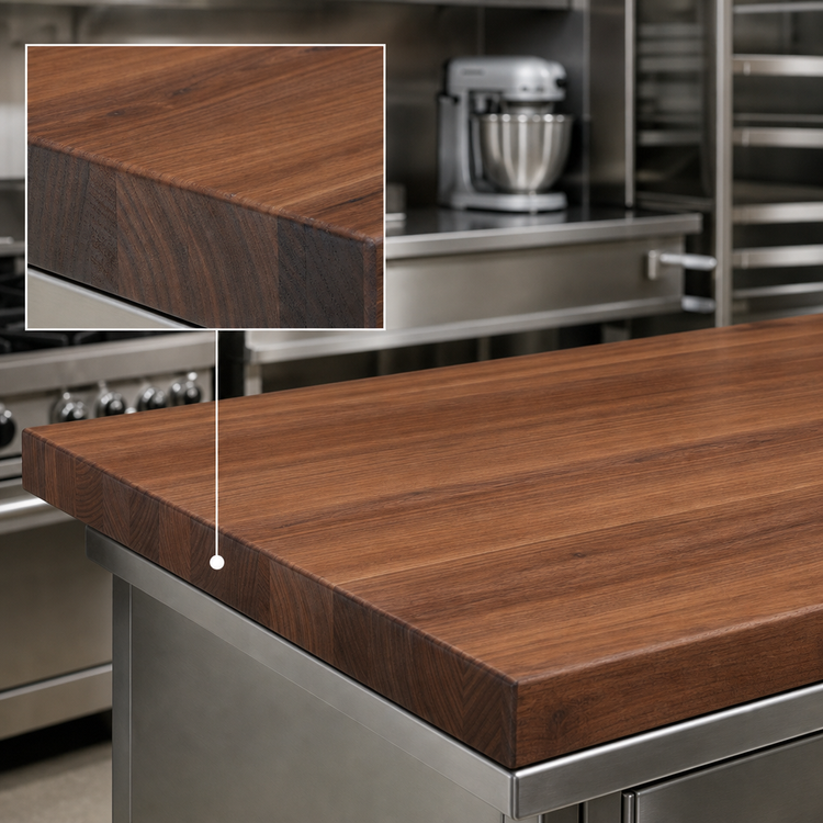 Product image #3 for John Boos Boos Block 48 x 42 Inch American Black Walnut Edge Grain Kitchen Countertop with Penetrating Oil Finish