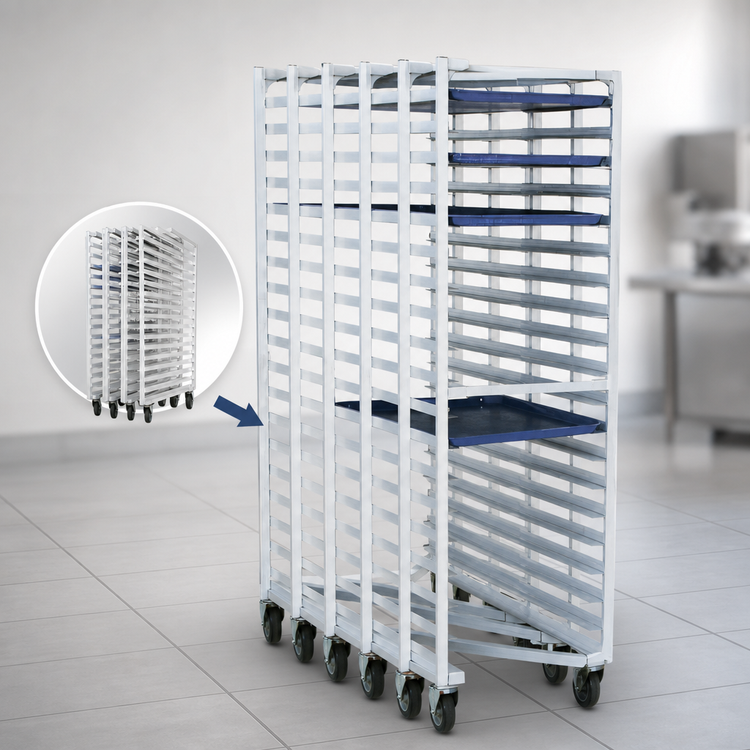 Product image #3 for New Age Mobile Full-Height Z-Type Nesting Aluminum Pan Rack, 15 Full-Size Sheet Pan Capacity