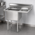 Thumbnail image #3 for Advance Tabco 1-Compartment Fabricated Stainless Steel Sink with Right Drainboard, 18 x 24 x 14 Bowl