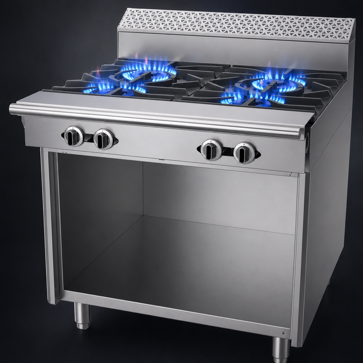 Product image #3 for Garland Cuisine Series 36-Inch Heavy Duty Four-Burner Gas Open Burner Range with Storage Base