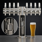 Thumbnail image #3 for Micro Matic USA Metropolis METRO-T-8PSSKR T-Style 8-Faucet Countertop Glycol-Cooled Draft Beer Tower, Polished 304 Stainless Steel