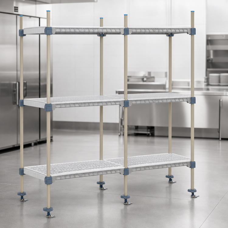 Product image #3 for MetroMax Q Stationary Intermediate Unit Kit for Floor Track Shelving