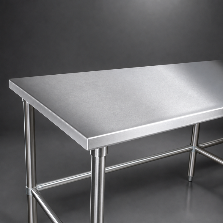 Product image #3 for John Boos Stallion 120" x 24" Stainless Steel Work Table with Safety Edge