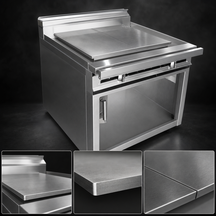 Product image #3 for Titan JTRH-24IP 24-Inch Gas Heavy Duty Plancha Top Range with Cabinet Base