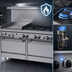 Thumbnail image #3 for Garland GF Starfire Pro Series 60-Inch Gas Restaurant Range with 6 Open Burners, 24-Inch Griddle, and 2 Standard Ovens