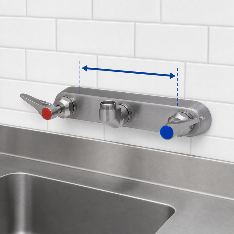 Product image #3 for EverSteel Stainless Steel 8-Inch Wall Mount Workboard Mixing Faucet with Swivel Outlet, Less Nozzle