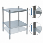 Thumbnail image #3 for BK Resources SSU3-3124 Stainless Steel Dry Storage Shelving Unit, 31" W x 24" D x 38" H, 2 Adjustable Shelves