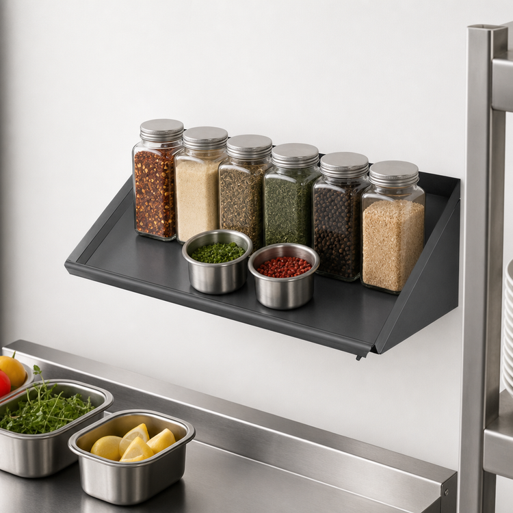 Product image #3 for Eagle Group BlendPort® Solid Slanted Wall-Mounted Rack Shelf, 21 Inch Wide, Stainless Steel