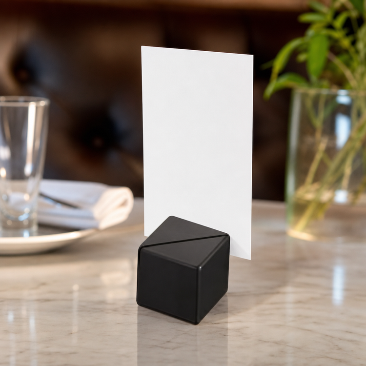 Product image #3 for American Metalcraft Black Acrylic 1-1/8-Inch Square Cube Menu Card Holder