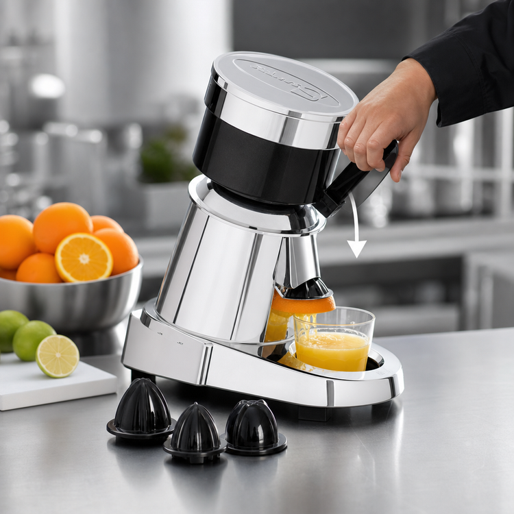 Product image #3 for Santos 11C Countertop Citrus Juicer with Lever, Chrome, 31 Qt./Hr, 120V