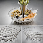 Thumbnail image #3 for American Metalcraft WISS10 10-Inch Round Stainless Steel Wire Serving Basket Case of 24