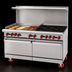Thumbnail image #3 for American Range 60-Inch Gas Restaurant Range with 36-Inch Left Griddle, 4 Open Burners, and Dual Storage Bases