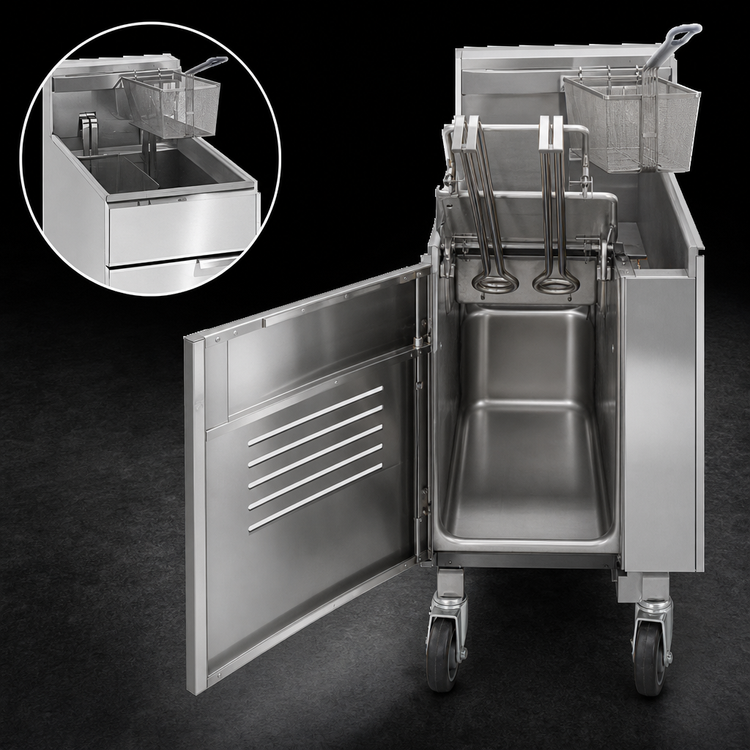 Product image #3 for Imperial IFS-50-EU 50 lb. Electric Floor Fryer with Tilt-Up Elements