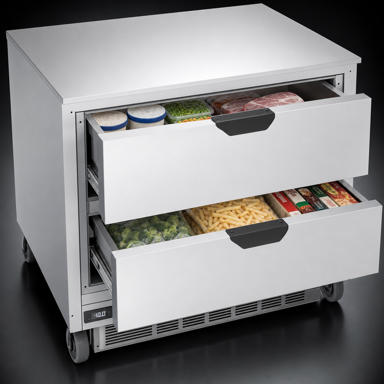 Product image #3 for Beverage-Air UCFD36AHC-2 Two-Section Undercounter Freezer with 2 Drawers, 36 Inch, 8.7 Cu. Ft.