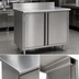 Thumbnail image #3 for Spec-Master 72-Inch x 30-Inch Stainless Steel Enclosed Worktable with Hinged Doors and Backsplash