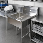 Thumbnail image #3 for BK Resources BKSDT-26-R-SS Straight Stainless Steel Soiled Dish Table, 26-Inch, Right-to-Left, 20 x 20 x 8-Inch Bowl
