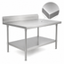 Thumbnail image #3 for John Boos Stallion Stainless Steel Work Table with 5-Inch Backsplash and Adjustable Undershelf, 72W x 24D