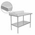 Thumbnail image #3 for John Boos Stallion 60 Inch x 24 Inch 16-Gauge Stainless Steel Top Work Table with 5 Inch Backsplash and Adjustable Undershelf