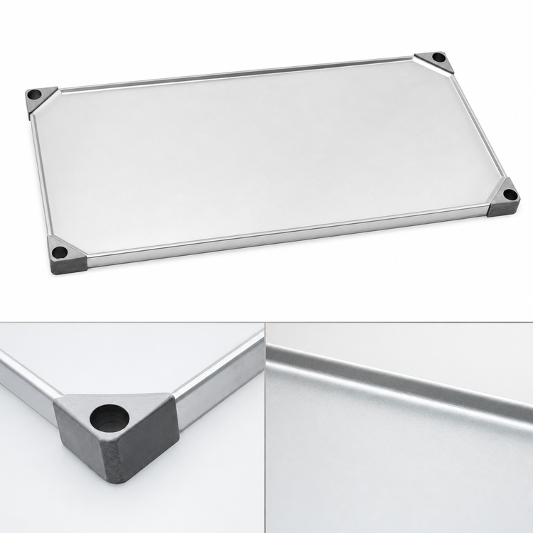 Product image #3 for Metro Super Erecta 48" x 21" Solid Galvanized Shelf with Raised Ship's Edge