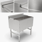 Thumbnail image #3 for John Boos UBIB-2130-CP7-X 30-Inch Underbar Ice Bin/Cocktail Unit with 7-Circuit Cold Plate, Sliding Lid, Stainless Steel