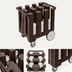 Thumbnail image #4 for Cambro 6-Column Dish Caddy Cart for 7-Inch Plates with Vinyl Dust Cover, Dark Brown