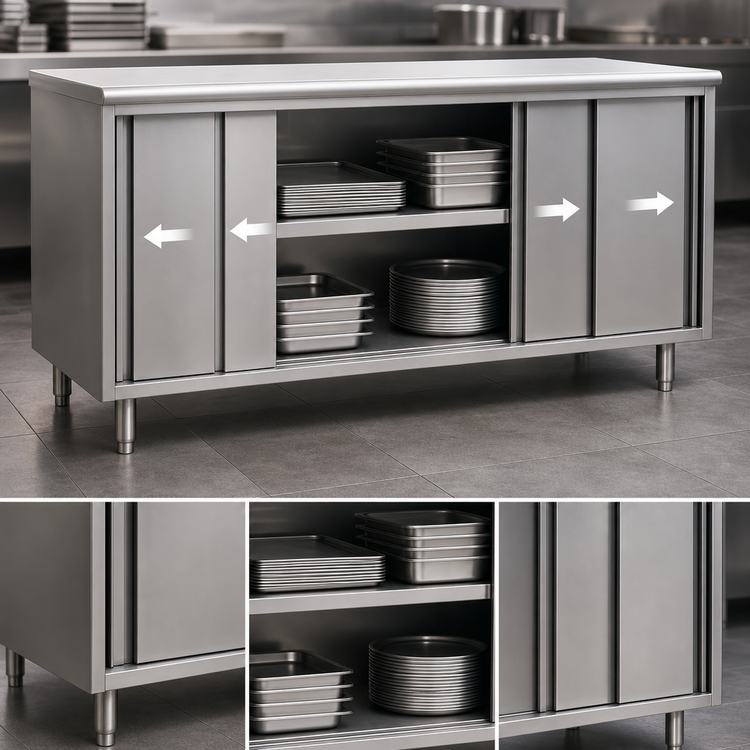 Product image #3 for Eagle Spec-Master 84-Inch Wide Stainless Steel Plate Cabinet with Sliding Doors