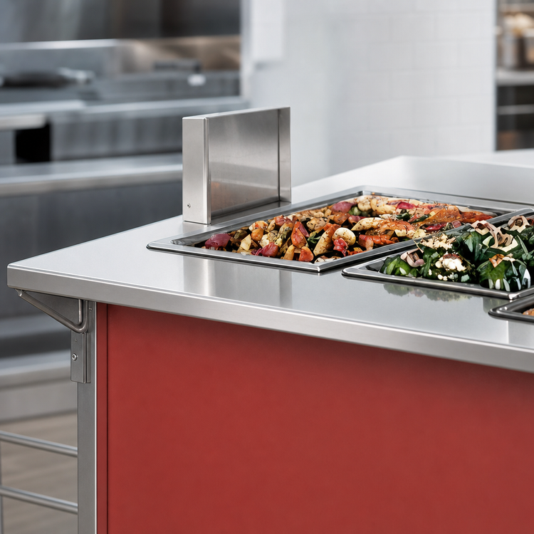 Product image #3 for Vollrath 4-Series Signature Server Stainless Steel Countertop Plate Rest, ADA, 28 x 7 Inches