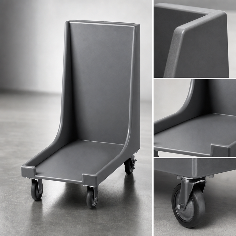 Product image #4 for Cambro Camdolly Tray and Sheet Pan Transport Dolly with Handle, 300 lb Capacity, 5-Inch Casters