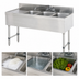 Thumbnail image #3 for Advance Tabco Special Value Series 3-Compartment Stainless Steel Bar Sink with Left Drainboard and Splash-Mounted Faucet, 48-Inch W x 18-Inch D x 33-Inch H
