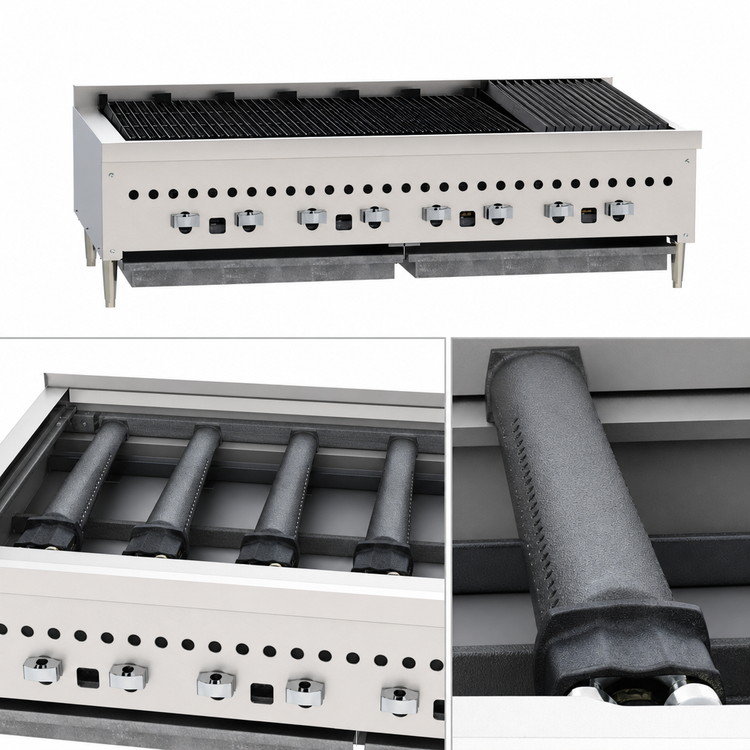 Product image #3 for Vulcan VCCB25 Countertop Gas Charbroiler, 25-1/4 Inch Wide, 4-Burner