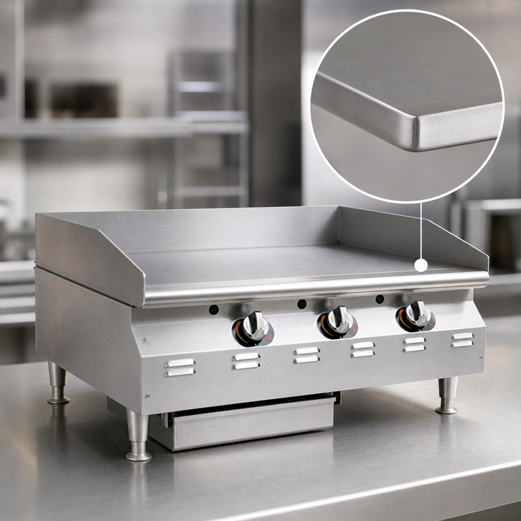 Product image #3 for Eagle RedHots Chef's Line Countertop Natural Gas Griddle, 15-Inch Wide, Smooth Steel Plate