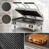 Thumbnail image #3 for Pro-Max 2.0 28-Inch Low-Profile Countertop Panini Sandwich Grill with Grooved Top and Smooth Bottom Cast Iron Plates