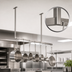 Thumbnail image #3 for John Boos PRS3-C Ceiling-Mounted Single-Bar Stainless Steel Pot Rack with 6 Double Hooks