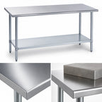 Thumbnail image #3 for Duke Manufacturing 314-3048 48 x 30 x 36-Inch Stainless Steel Work Table, 14-Gauge 300 Series Top, Galvanized Undershelf, No Backsplash