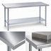 Thumbnail image #3 for Duke Manufacturing 48-Inch x 30-Inch Stainless Steel Top Work Table with Galvanized Undershelf and Posts
