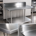 Thumbnail image #3 for John Boos Stallion 48 in. x 36 in. 14-Gauge Stainless Steel Top Work Table with 5 in. Backsplash