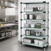 Thumbnail image #3 for Quantum 42-Inch x 18-Inch x 74-Inch 5-Shelf Stationary Solid Stainless Steel Shelving Starter Kit