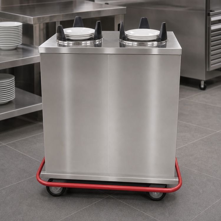 Product image #3 for Carter-Hoffmann EPD2S9 Enclosed Unheated 2-Silo Plate Dispenser Cart for 9-Inch Plates