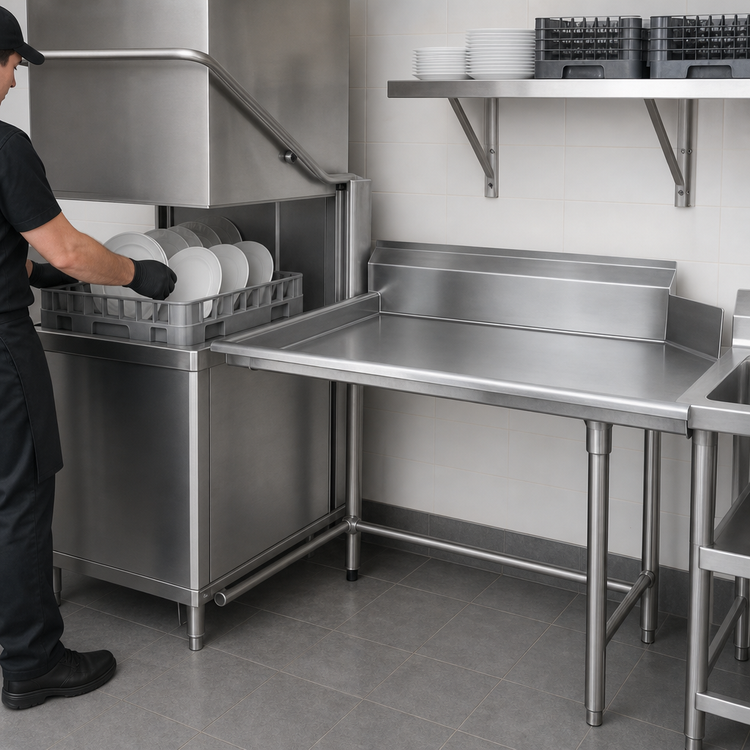 Product image #3 for Advance Tabco Right-Side Clean Straight Dishtable with 10-1/2-Inch Backsplash, 23 x 30 Inches, 304 Stainless Steel
