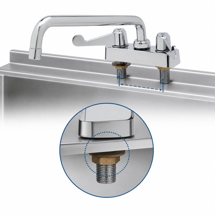 Product image #3 for Equip 4-Inch Centers Deck-Mount Workboard Faucet with 10-Inch Swing Nozzle