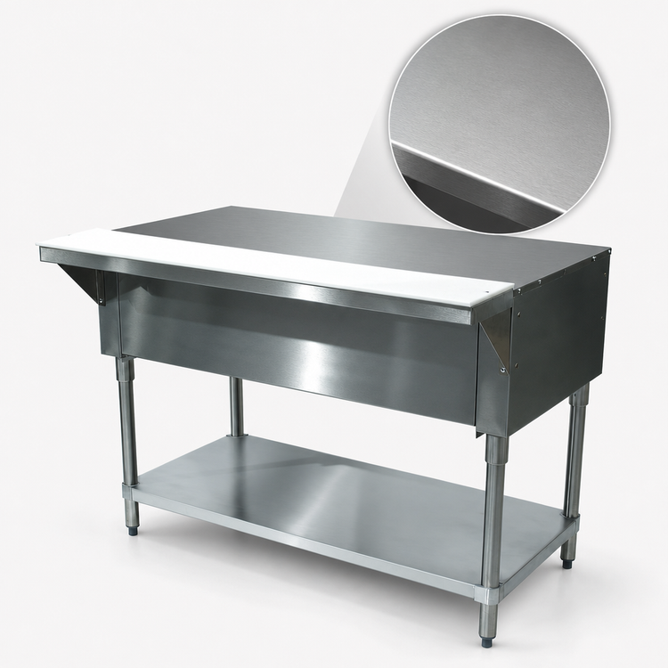 Product image #3 for Advance Tabco Triumph Supreme 62-7/16 Inch Solid Top Utility Station with Poly Cutting Board