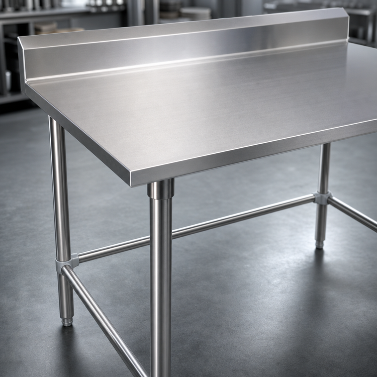 Product image #3 for John Boos Stallion 72-Inch x 36-Inch Stainless Steel Work Table with 5-Inch Backsplash and Galvanized Base