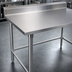 Thumbnail image #3 for John Boos Stallion 72-Inch x 36-Inch Stainless Steel Work Table with 5-Inch Backsplash and Galvanized Base