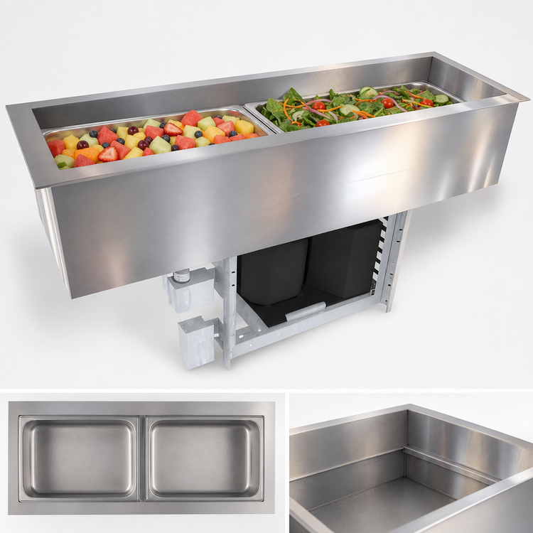 Product image #3 for Duke CP2-SL-DC-D Drop-In 2-Pan Refrigerated Cold Food Well with Touchscreen Controls