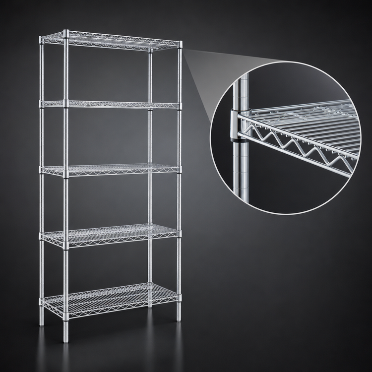 Product image #3 for EAGLEbrite 5-Tier Wire Shelving Starter Unit, 36W x 24D x 86H, Zinc Finish