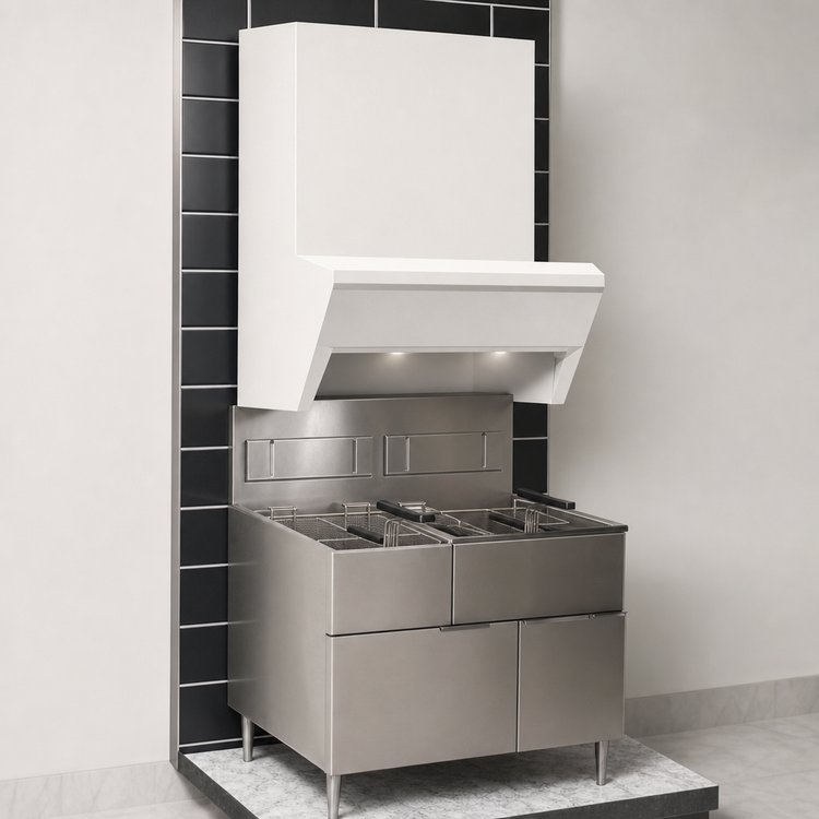 Product image #4 for SimpleSpec Type I Wall-Mounted Fryer Hood System for 2 Fryers, 36 x 31 x 42 Inches